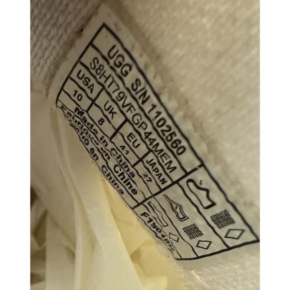 UGG Sammy Chevron Sneakers Slip On Walking Shoes White & Tan Women's Size 10 - Picture 12 of 16